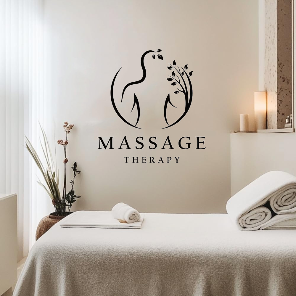 Wellness Spa And Massage - Massage Therapy Vinyl Wall Decal for