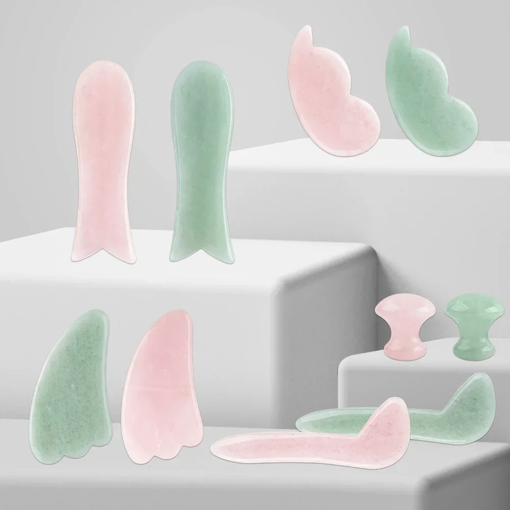 Natural Jade Stone Gua Sha Mas - Gua Sha Tool Rose Quartz 评论和价格