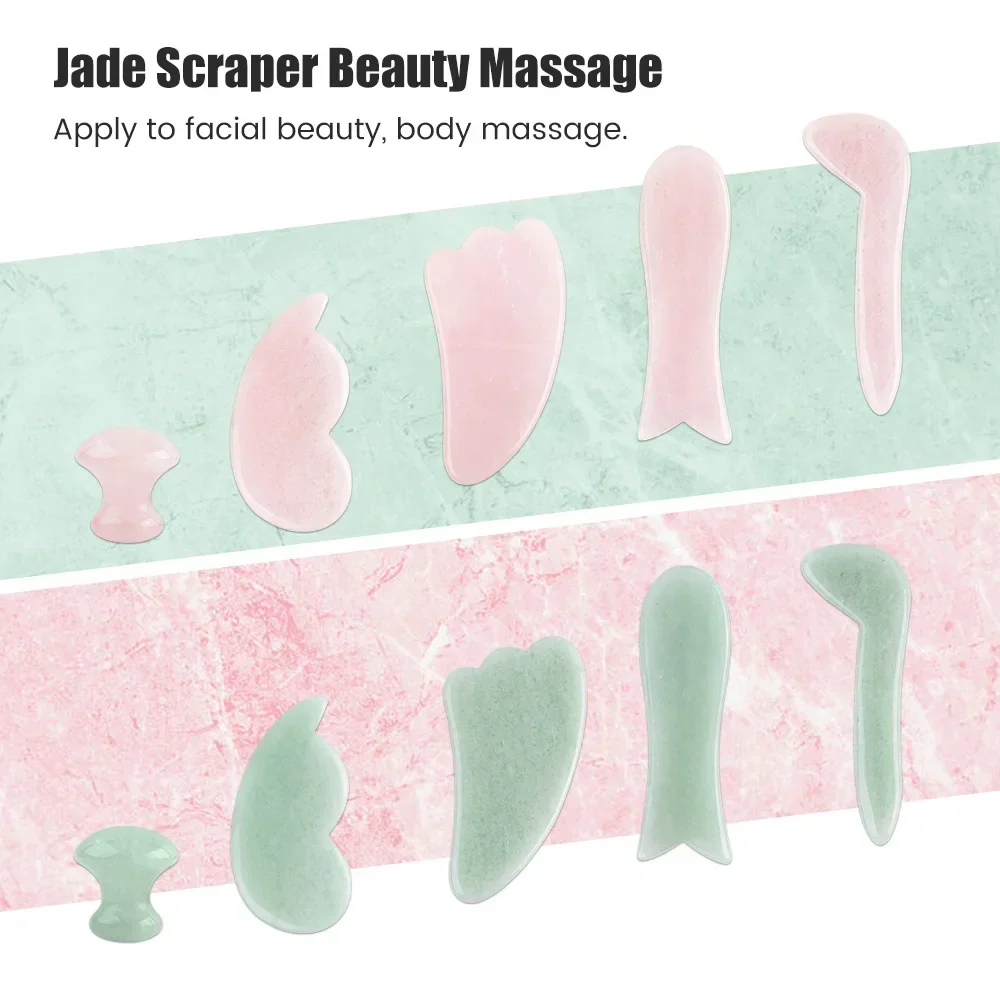 Natural Jade Stone Gua Sha Mas - Gua Sha Tool Rose Quartz 评论和价格