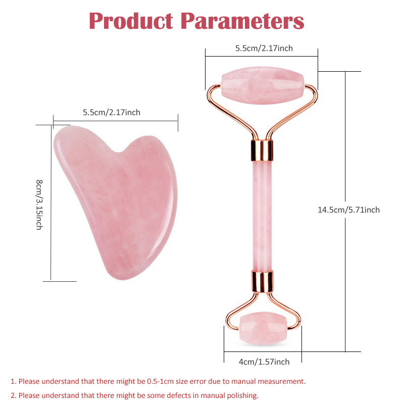 Natural Rose Quartz Jade Rolle - Gua Sha Tool Rose Quartz 评论和价格
