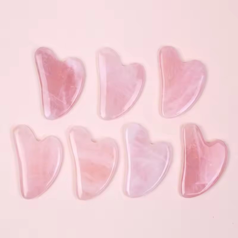 5Pcs Pink Natural Jade Rose Qu - Gua Sha Tool Rose Quartz 评论和价格