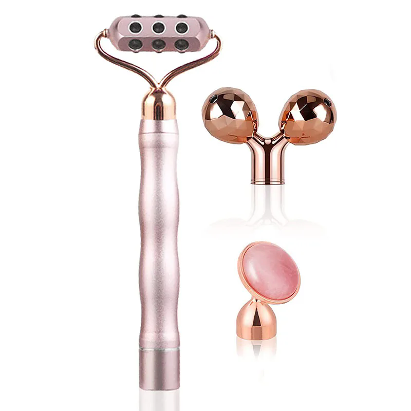 3 In 1 3D Roller Germanium Sto - Gua Sha Tool Rose Quartz 评论和价格