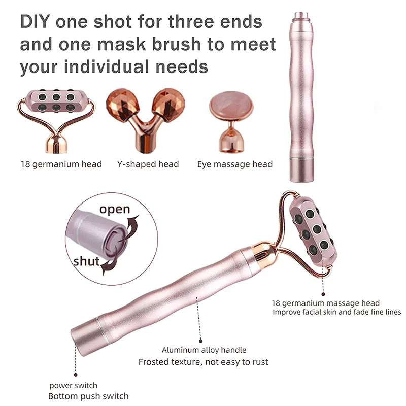 3 In 1 3D Roller Germanium Sto - Gua Sha Tool Rose Quartz 评论和价格