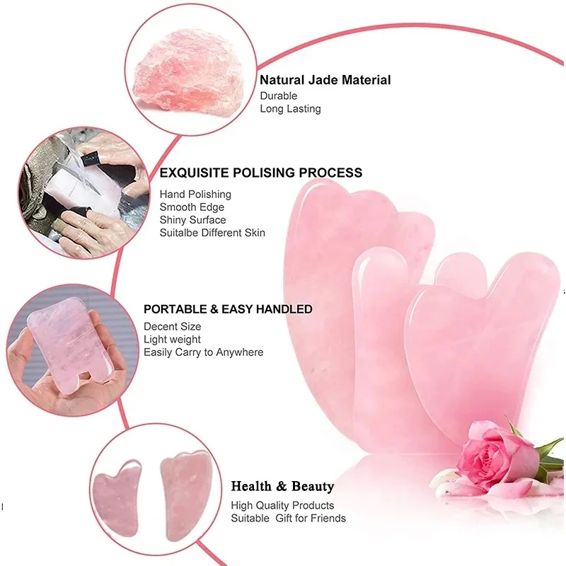 Rose Quartz Gua Sha Board Natu - Gua Sha Tool Rose Quartz 评论和价格