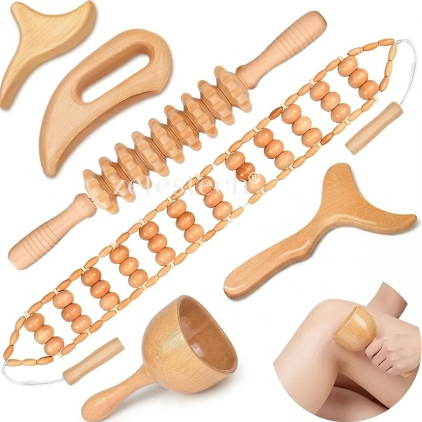 6pcs Wood Therapy Massage Tool - Spa Wellness Locations 评论和价格