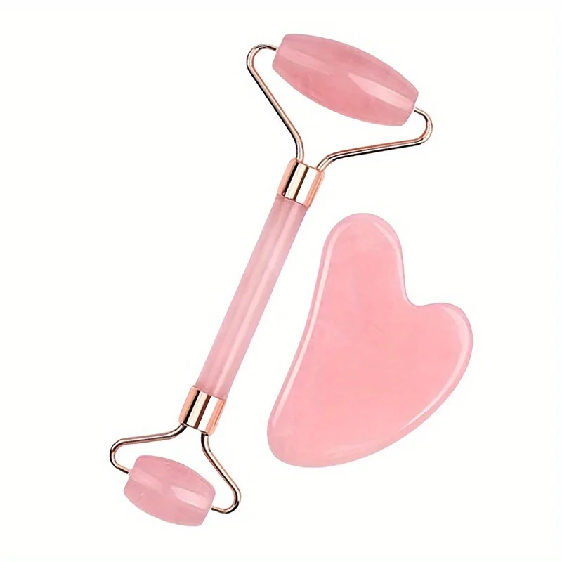 New 2PCS Gua Sha Facial Stone  - Gua Sha Tool Rose Quartz 评论和价格