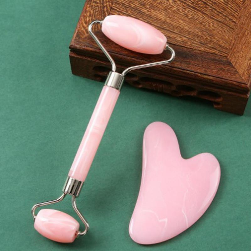New 2PCS Gua Sha Facial Stone  - Gua Sha Tool Rose Quartz 评论和价格