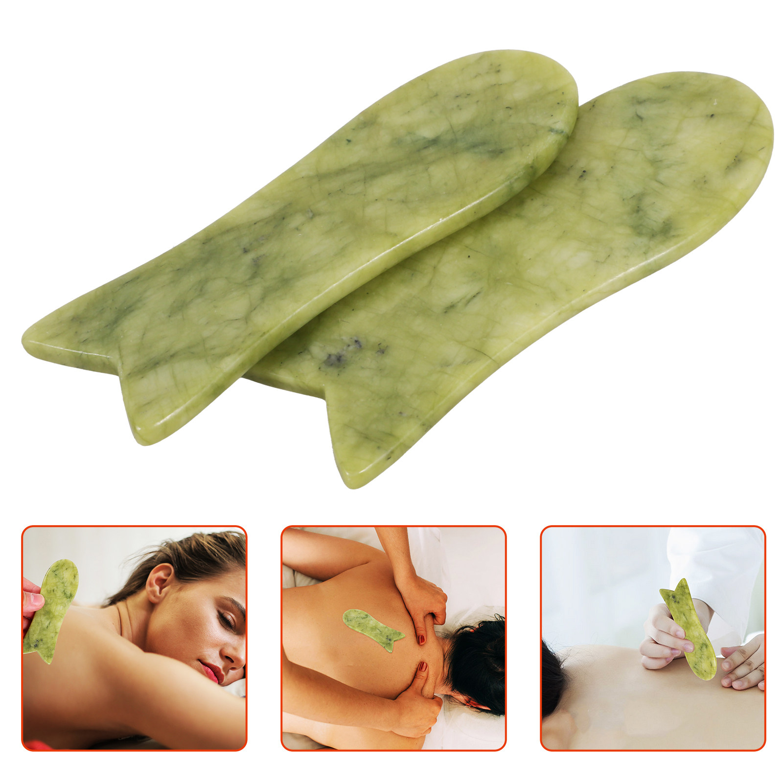 2Pcs Natural Jade Gua Sha Scra - Spa Y Wellness 评论和价格