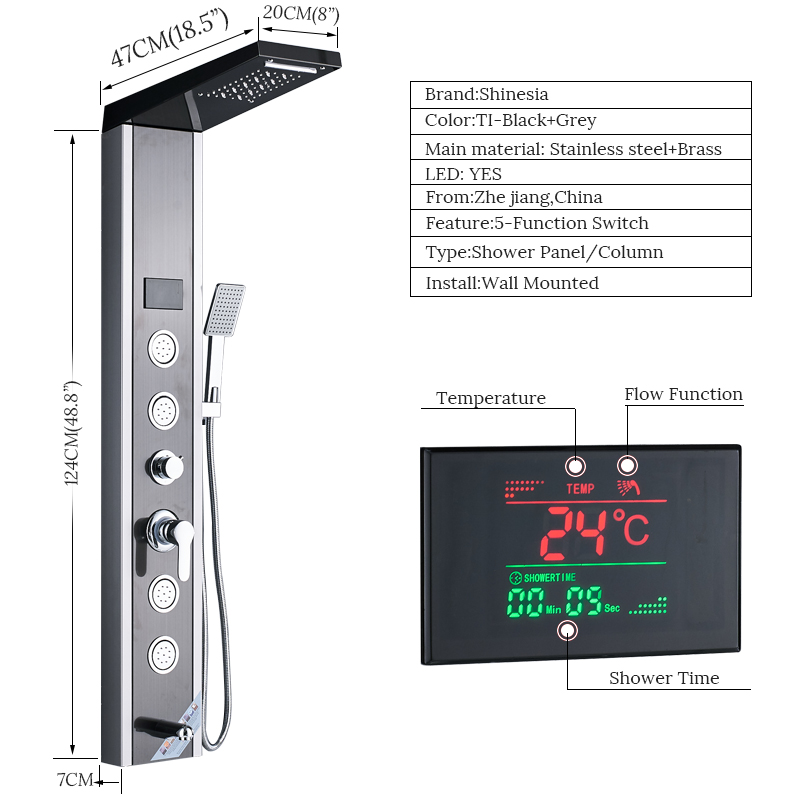 Luxury LED Shower Panel SPA Ma - Spa Y Wellness 评论和价格