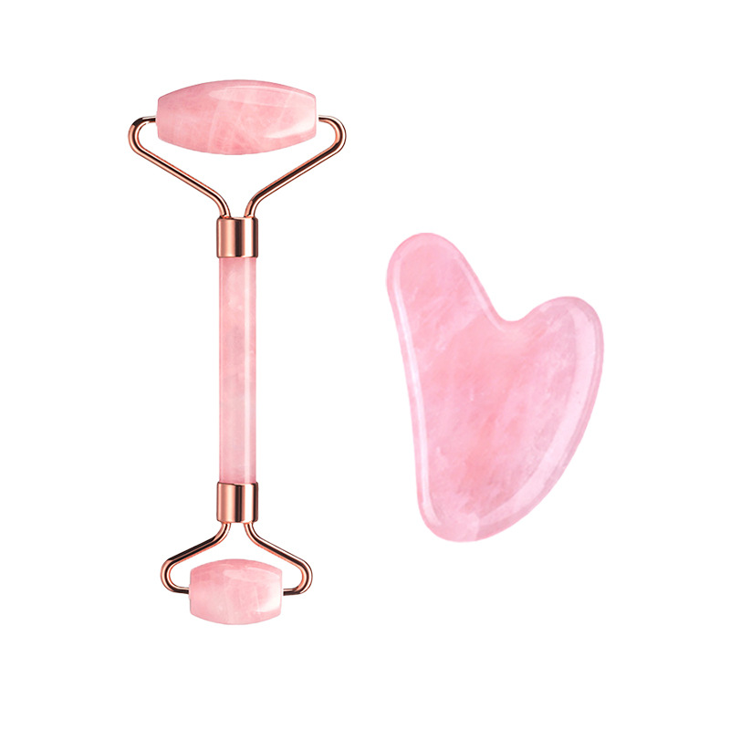 Rose Quartz Face Roller Gua Sh - Gua Sha Tool Rose Quartz 评论和价格