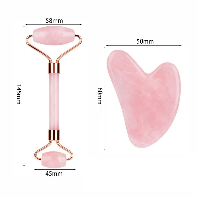 Rose Quartz Face Roller Gua Sh - Gua Sha Tool Rose Quartz 评论和价格