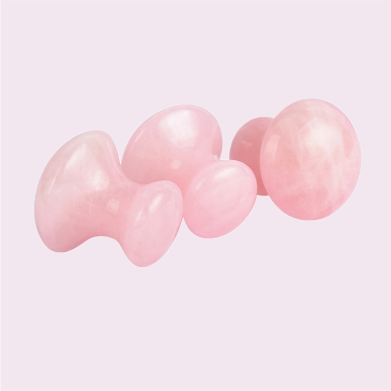 1pc Mushroom Shape Guasha Faci - Gua Sha Tool Rose Quartz 评论和价格