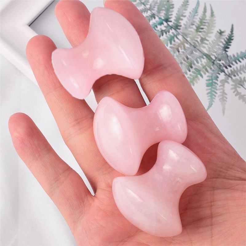 1pc Mushroom Shape Guasha Faci - Gua Sha Tool Rose Quartz 评论和价格