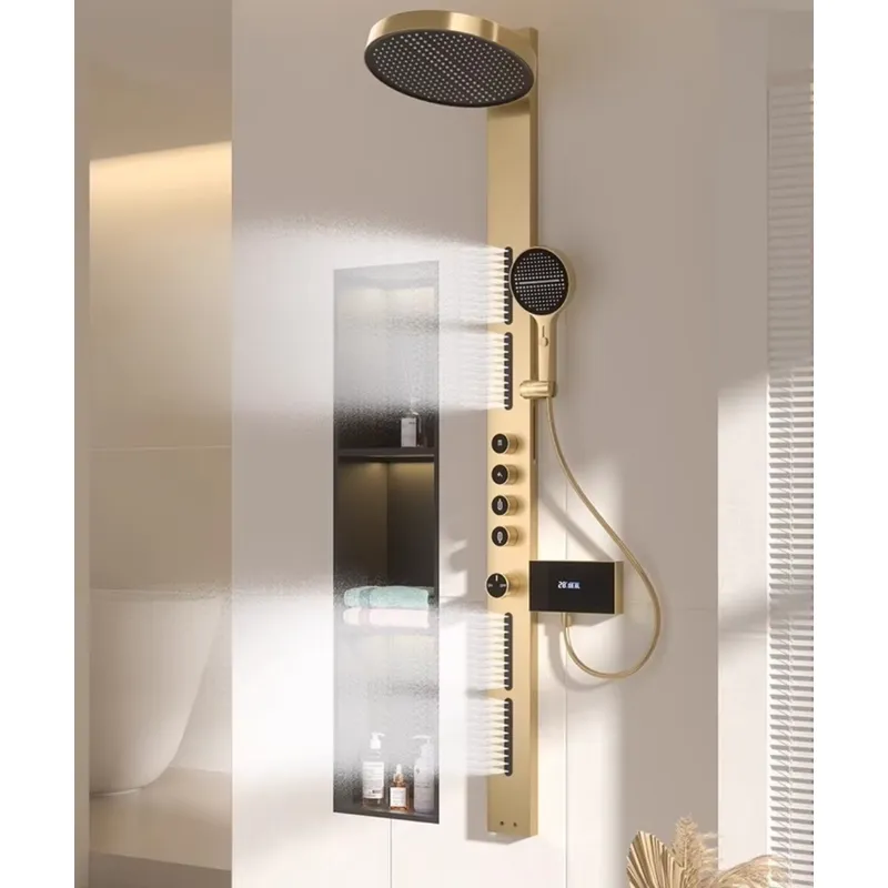 Brass Rainfall Shower Panel Se - Spa & Wellness Hotel Diament Ustroń Zdjęcia 评论和价格